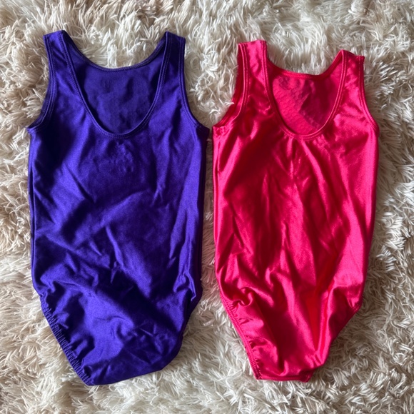 Ozone Pink and Purple Gymnastics Leotards Size Youth Medium - Picture 2 of 4